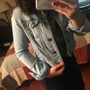 Cropped Light Wash Denim Jean Jacket